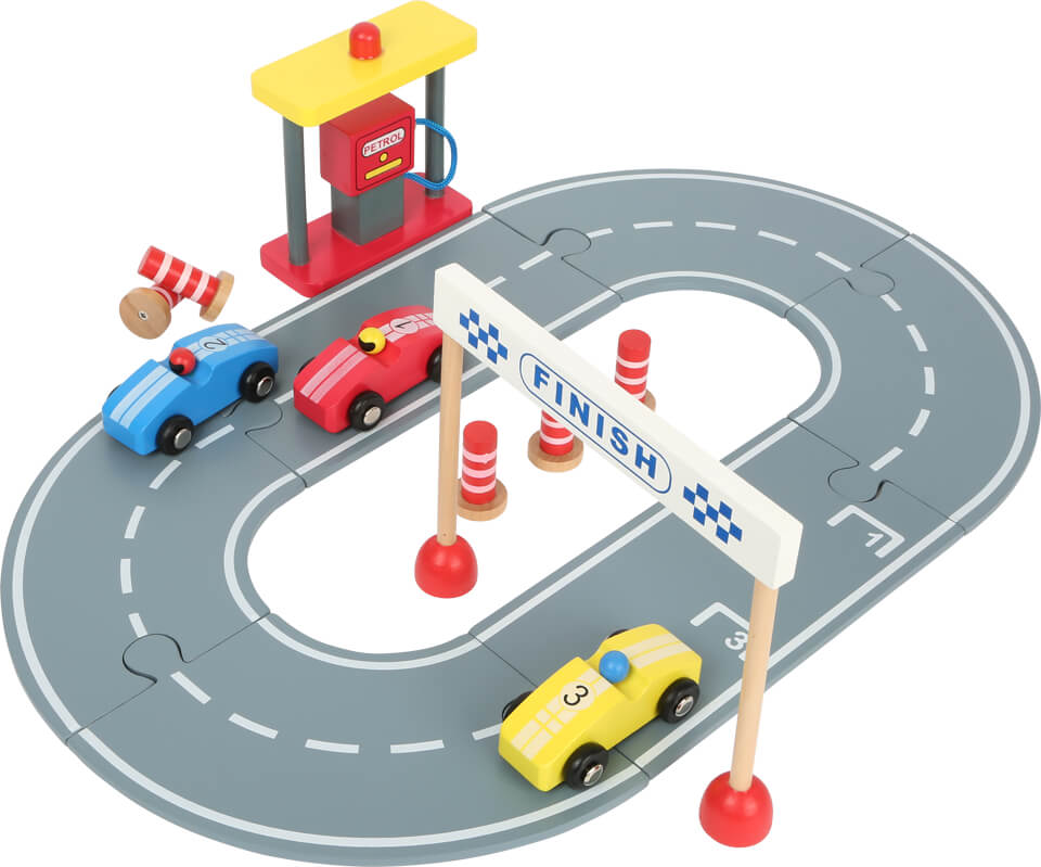 Race car wooden set inc play track - ideal christmas gift
