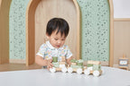 Wooden block stacking train