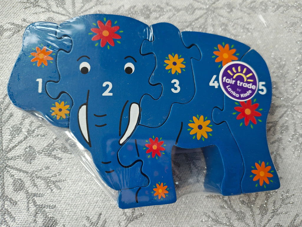 Elephant jigsaw with 1-5 numbered pieces - limited edition